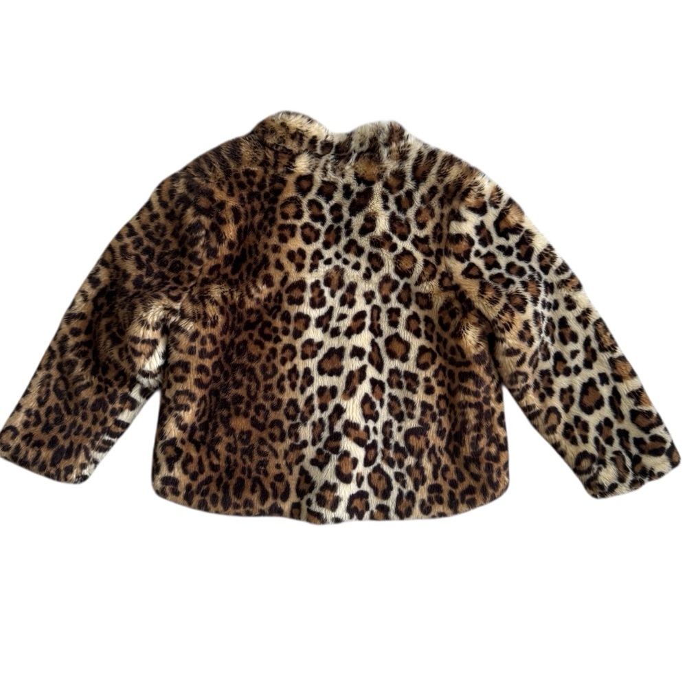 Faux Fur Girls’ Leopard Print Coat, Size 5-6 — Waist Length, Super Warm - Picture 5 of 7